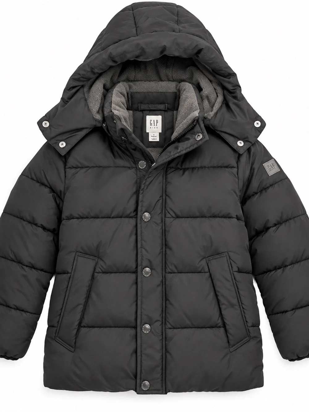 EUC GAP Kids’ Black Quilted Winter Puffer Jacket with Hood